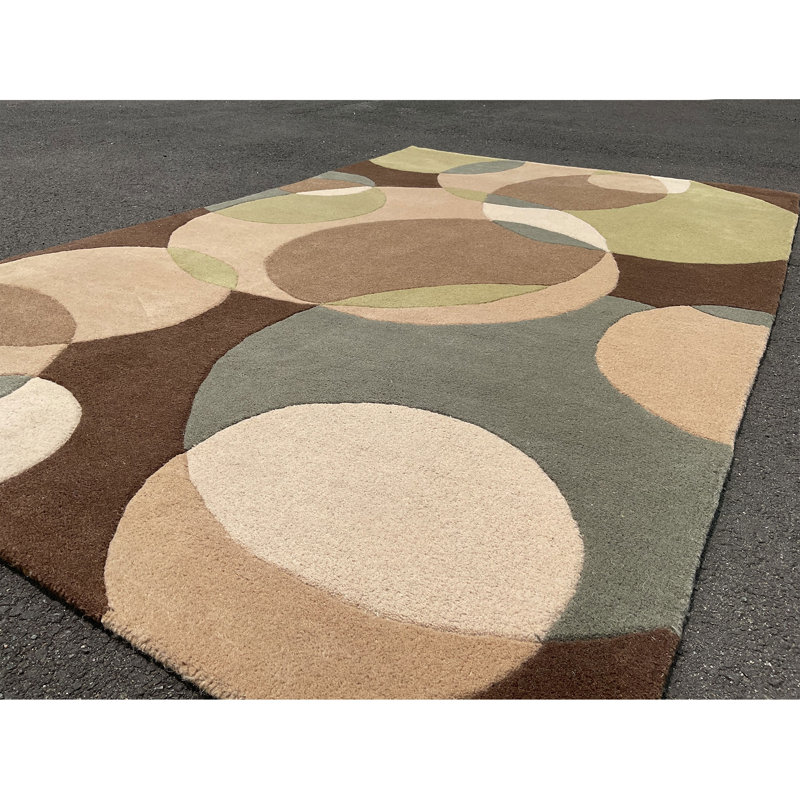 Wool Geometric Indoor Rug, Rectangle 5' x 8'