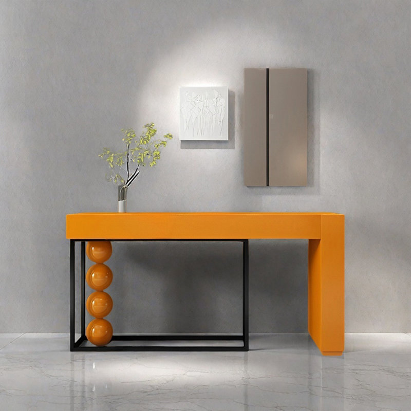 Console Modern Minimalist Art, H 35,43 po x l 55,12 po x P 15,75 po, Orange, Noir / Orange