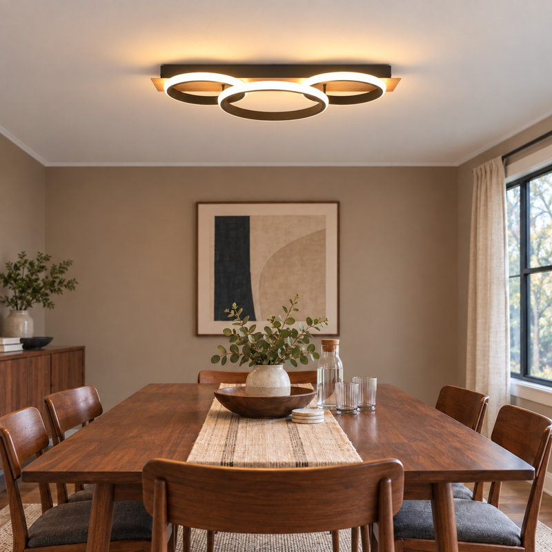 3-Light 58cm Modern LED Flush Mount Ceiling Light