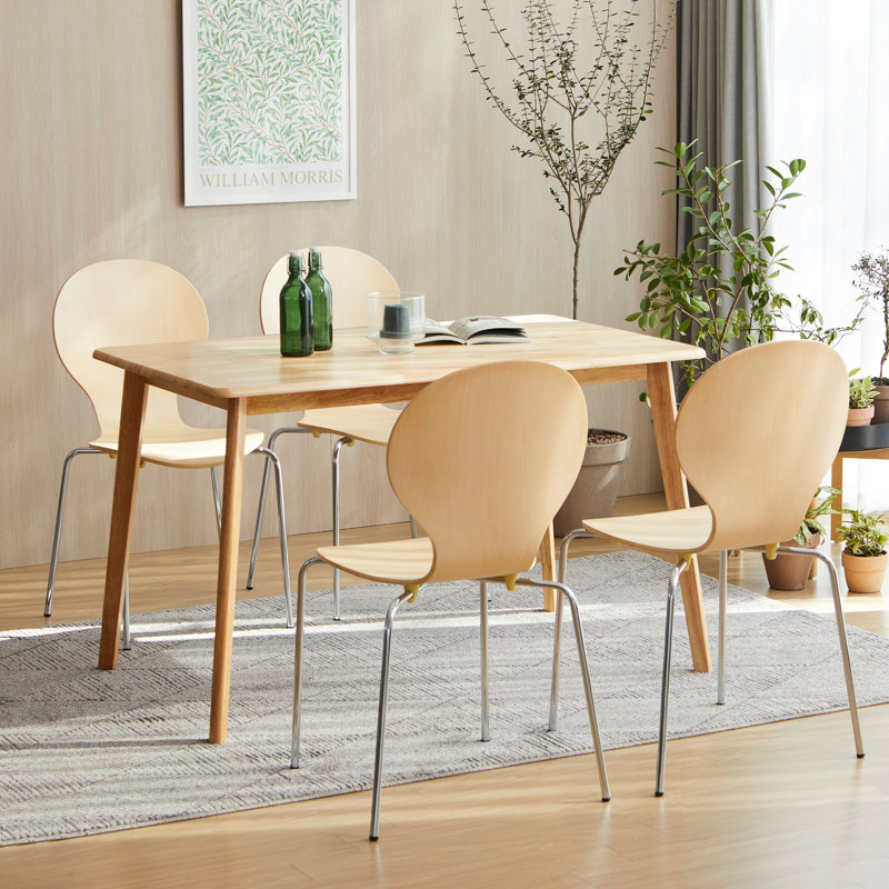 Isabellarose 17.3'' H Modern Stacking Side Chair, Natural