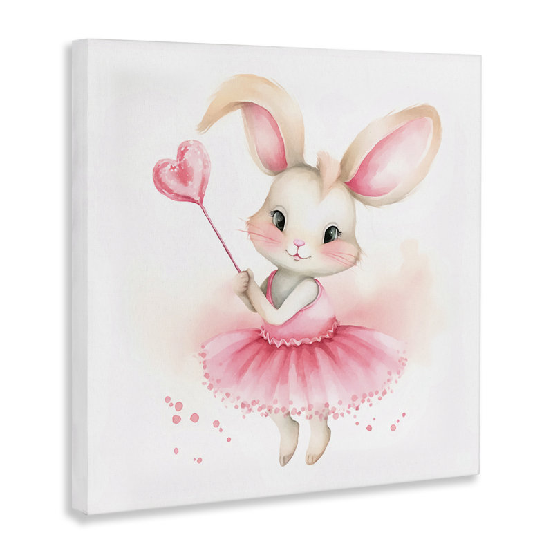 «Ballerina Bunny with Wand», art mural sur toile par Andrea Haase, H 17 po x l 17 po