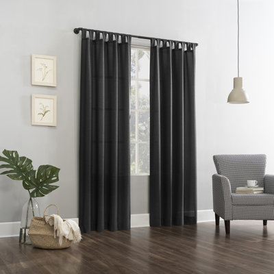 Brekke Polyester Semi-Sheer Single Curtain Panel