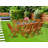 9 Piece Patio Garden Table Set Includes an Oval Outdoor Acacia Wood Dining Table and 2 Folding Arm Chairs with 6 Side Chairs, Natural Oil-1015551646