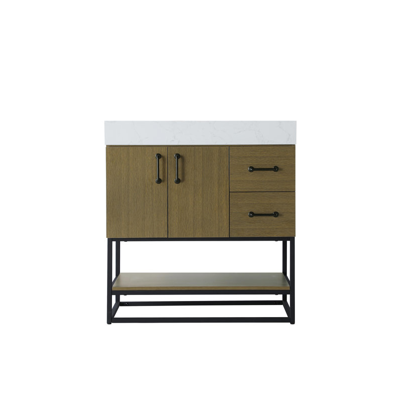 Meuble-lavabo simple 32 po, Brun châtaigne