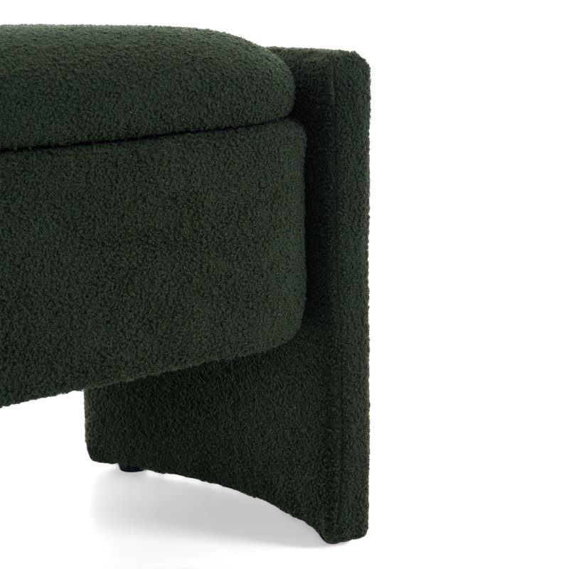 Simple Long shaped Ottoman Bench, Dark Green