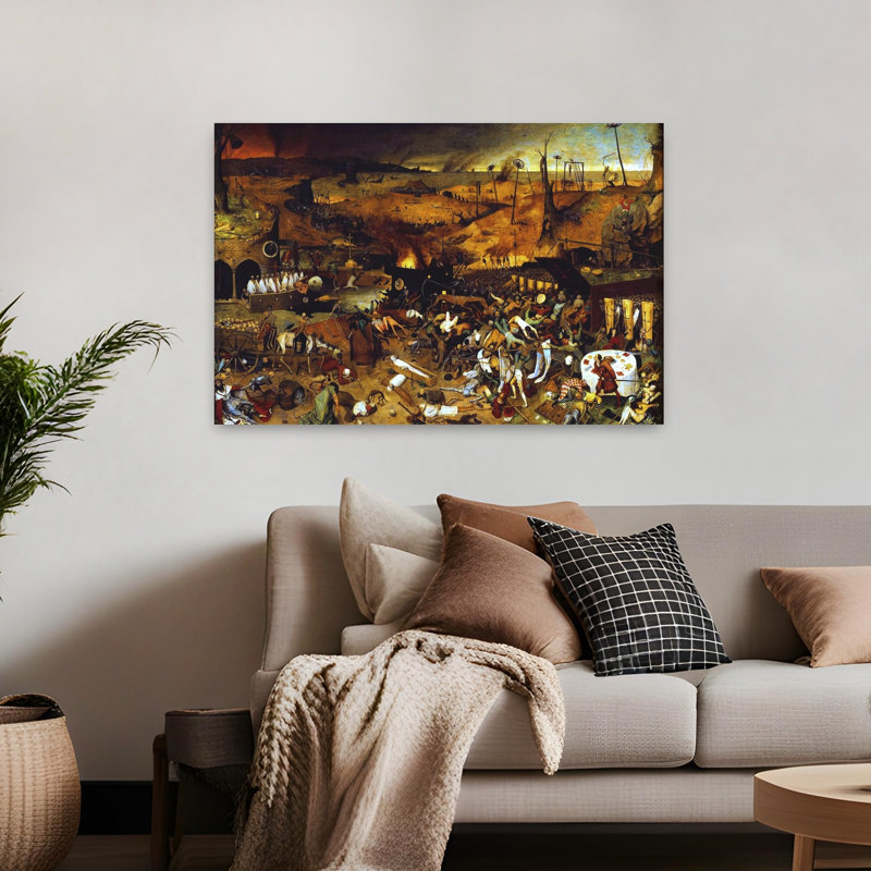 Le triomphe de la mort, impression abstraite classique de paysage contemporain, H 32 po x l 48 po
