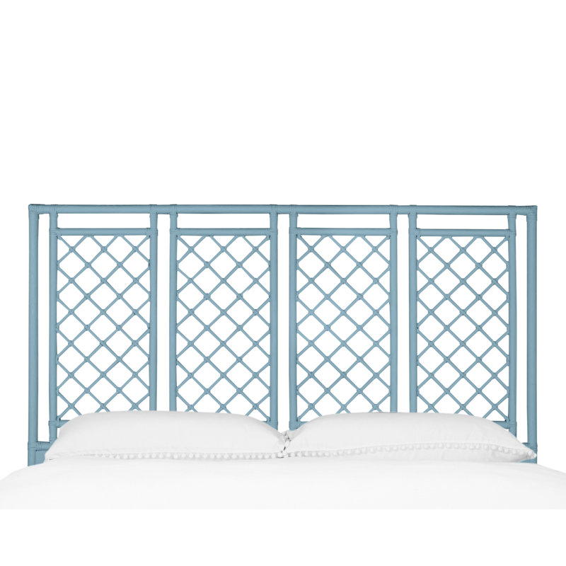 X And Diamond Open-Frame Headboard, King, Pool Blue