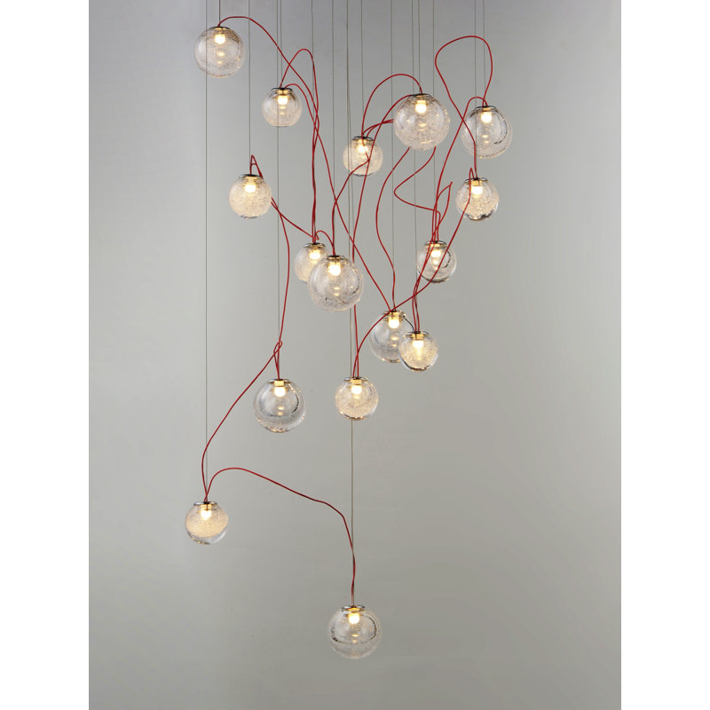 Alzbetka 16 - Light Polished Chrome LED Cluster Pendant