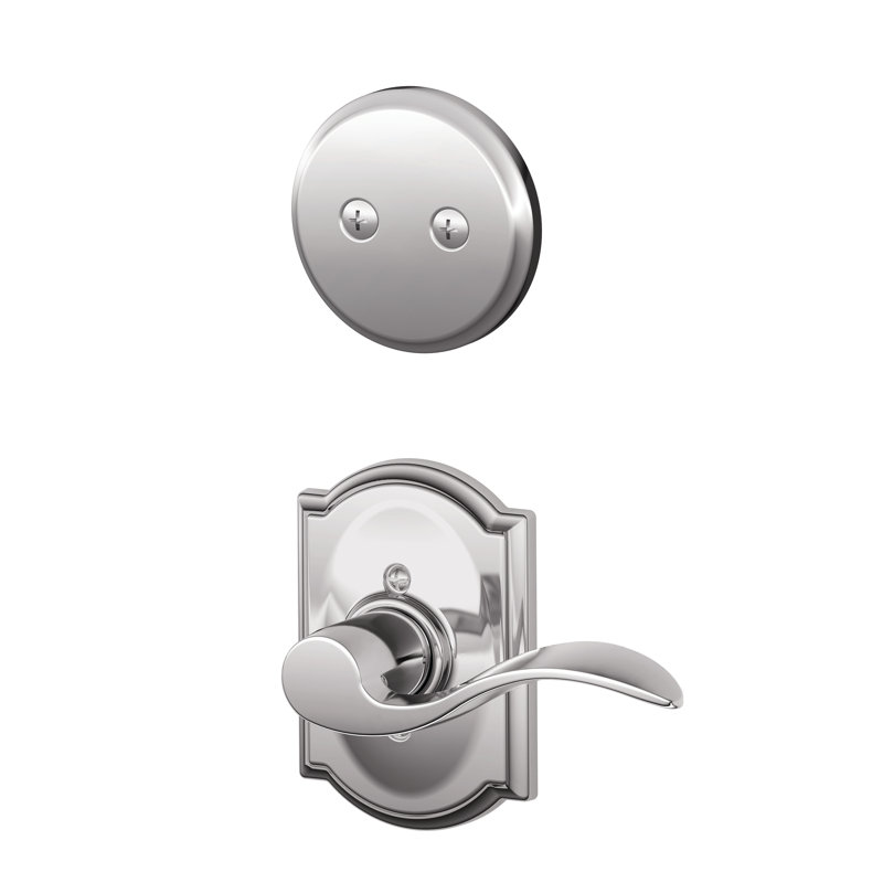 Inactive Interior Camelot Lever Dummy Entry Set (Exterior Portion Sold Separately), Left Hand, Bright Chrome