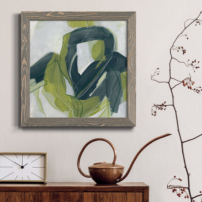 Verdigris Motion III - Reproduction d'art sur toile encadrée, H 35,5 po x l 35,5 po x P 1,5 po, Gris
