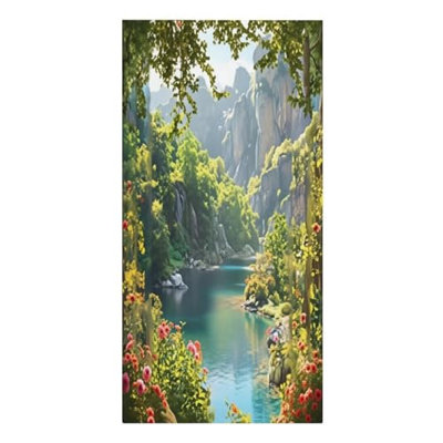 Serviette de plage surdimensionnée en microfibre Turquoise Lake