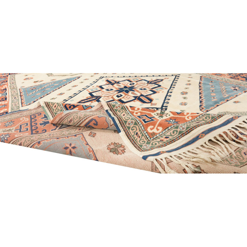 Tapis turc fait à la main, tapis géométrique, 100% laine