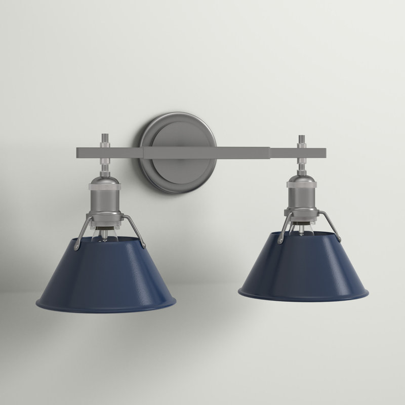 Weatherford 2 - Light Dimmable Vanity Light, Pewter, Matte Navy