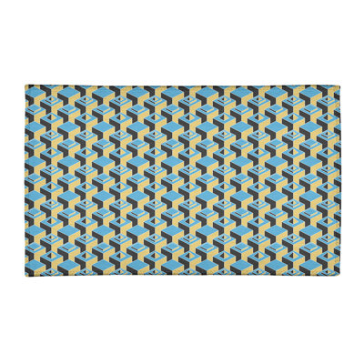 Tapis ivoire/bleu/noir dark skyscrapers