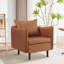 Modern Faux Leather Armchair With Unique Armrests-1282204082