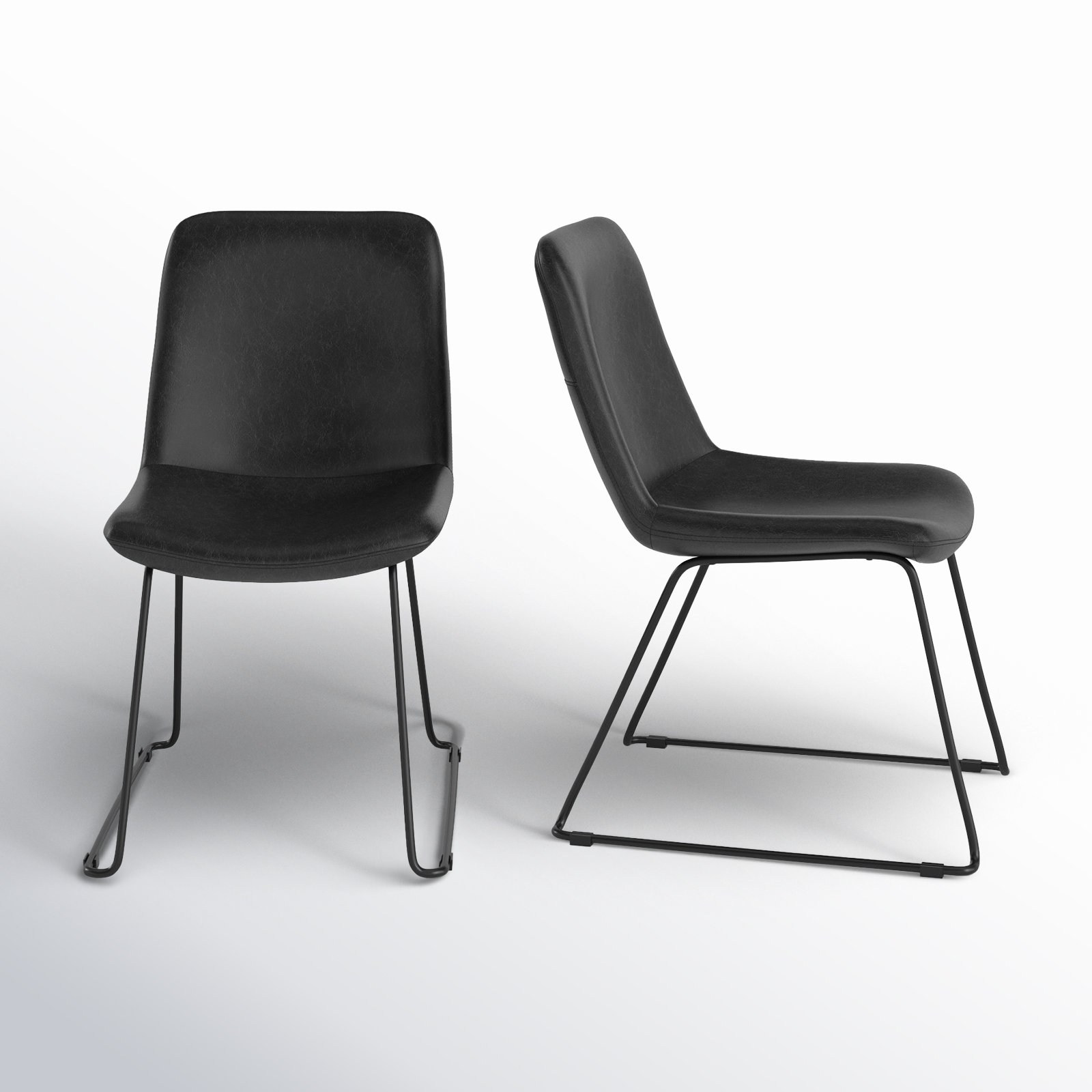 Evadine Side Chair, Black, Black