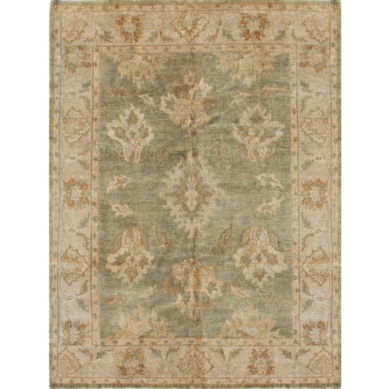 Hand Woven Wool Floral Area Rug, Rectangle 8' x 10'