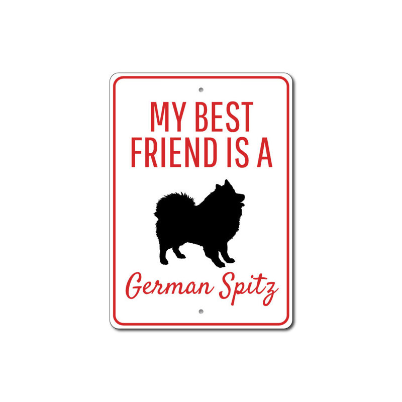 Plaque en aluminium allemand Spitz, H 18 po x l 12 po x P 0,06 po