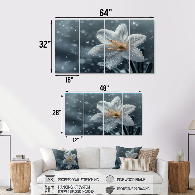 Landreneau - ensemble de reproductions d'art mural Snowdrops, H 28 po x l 48 po