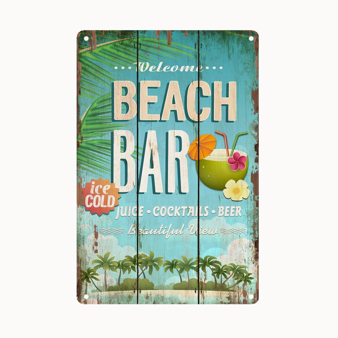 Blechschild Beach Bar