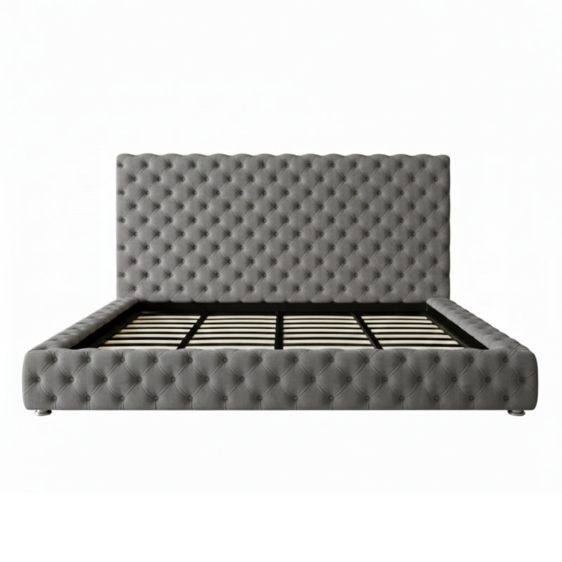 Upholstered Bed, Grey, Super King (6')