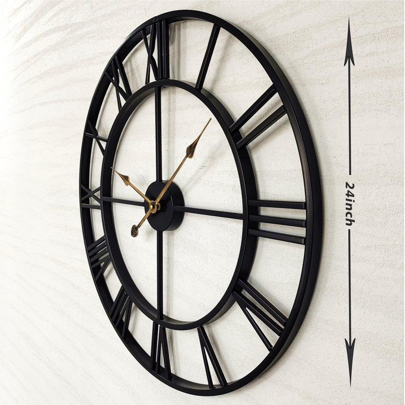 Devere Metal Wall Clock, Black