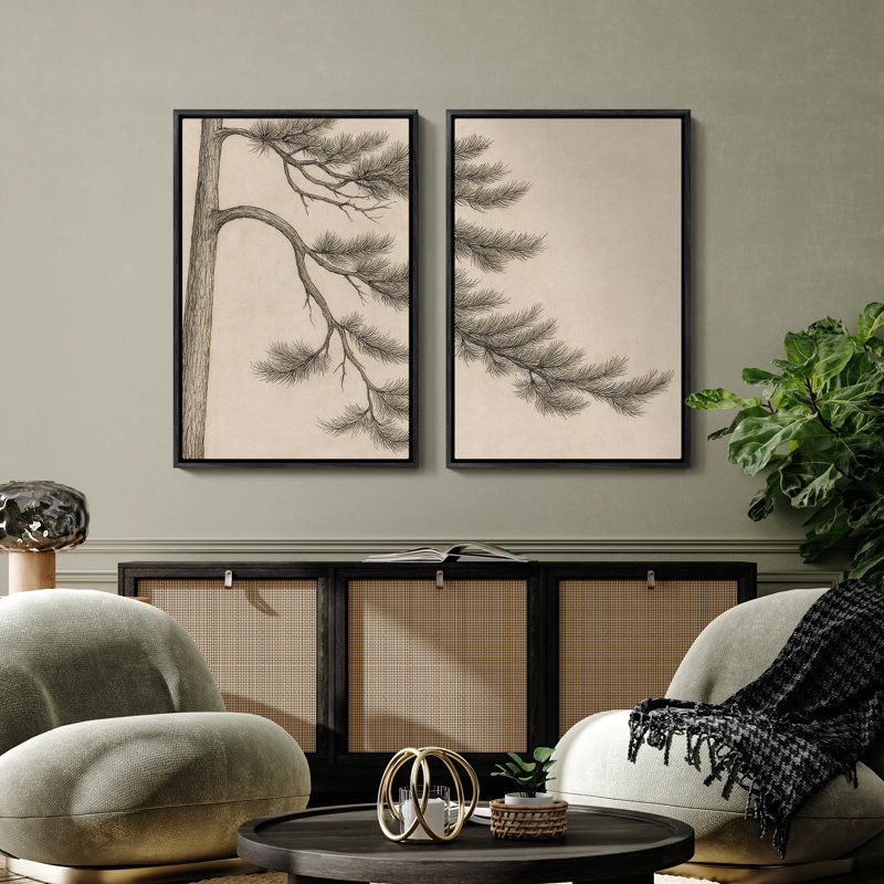 Art mural encadré, rétro, antique, classique pour chambre à coucher - 24 po x 36 po x 2 panneaux, H 36 po x l 24 po, Noir