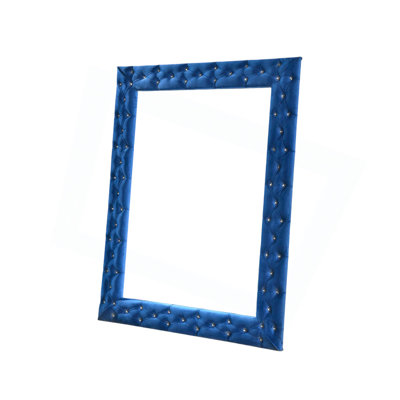 Miroir de plancher en velours bleu