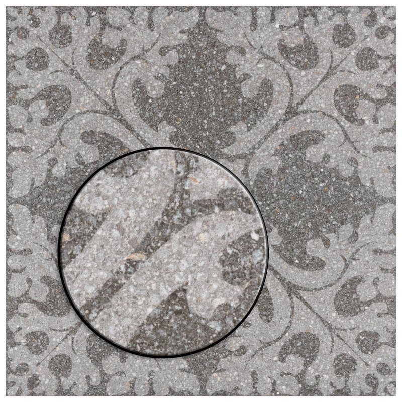 Farnese Molise 11.5" x 11.5" Porcelain Patterned Wall & Floor Tile, Grafito