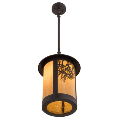 Luminaire suspendu cylindrique de style lanterne à 1 lumière Wyona