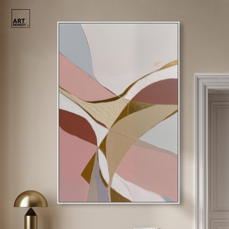 «Golden Split III», reproduction d'art sur toile par Art Remedy, cadre blanc, 36 x 54, H 55 po x l 37 po, Cadre blanc