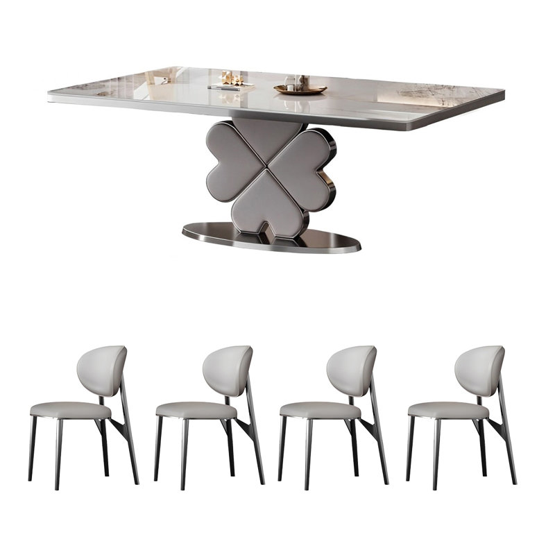 Ensemble de table et de chaises Minimalist Rock Plate, H 29,52 po x L 55,1 po x l 31,49 po