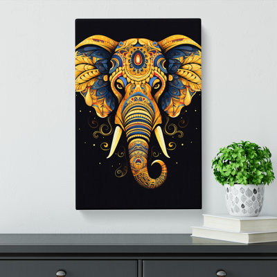 Elephant Line - Wrapped Canvas