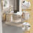 62.99"semi-circle Sintered Stone Office Desk, Modern Minimalist With Drawers-286243674