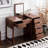 Japanese simple black walnut dressing table