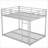 Full Over Full Metal Low Bunk Bed with Ladder - Silver for Small Spaces