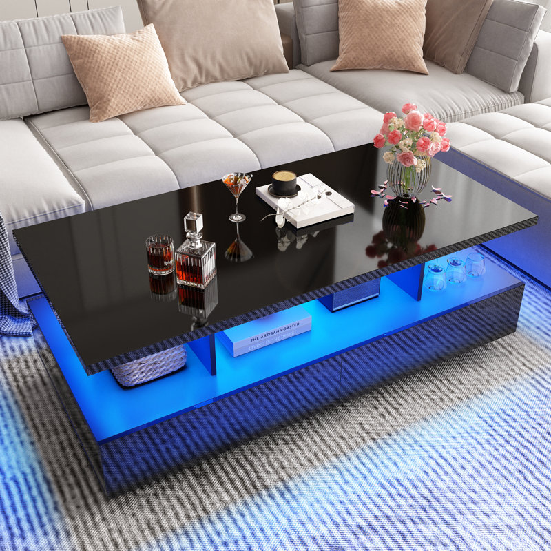 Wrought Studio™ Jaycean LED Lights Coffee Table With Large