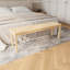 Banc de rangement pour chaussures en bois massif, 52 po