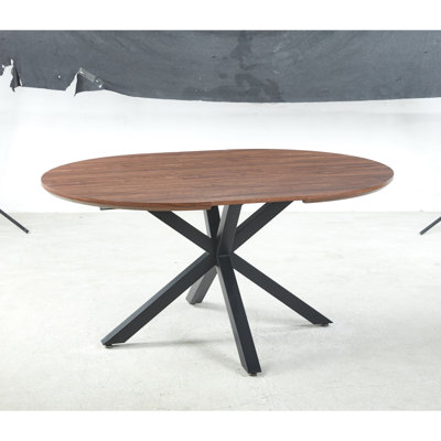 Table extensible, table à manger, table de bureau, table basse, pieds en métal, plateau en bois aggloméré, 120/160 / 200X120x75cm
