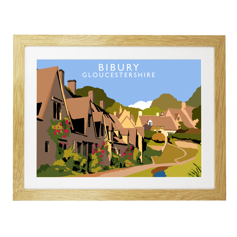 Bibury 1 Piece Wall Art, 33.5 cm H x 43.5 cm W x 2.2 cm D, Oak Wood Frame