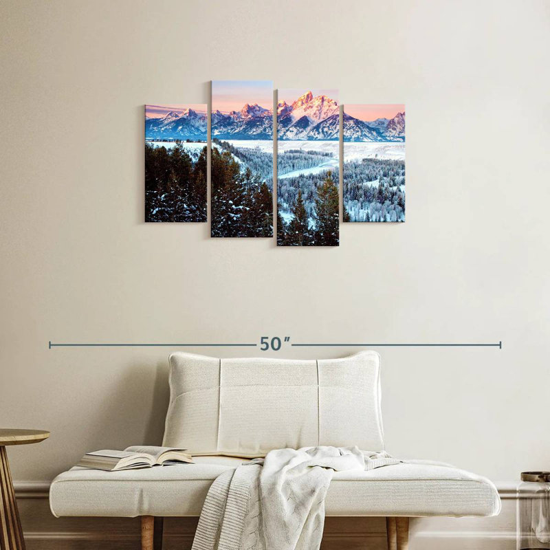Alvord Grand Teton, lever de soleil en hiver, H 22 po x l 36 po