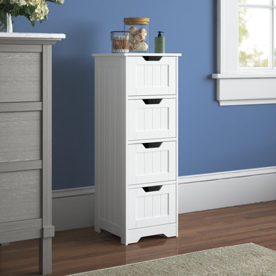 11.8'' W x 32.5'' H x 11.8'' D 4-Drawer Free-standing Bathroom Cabinet, Green
