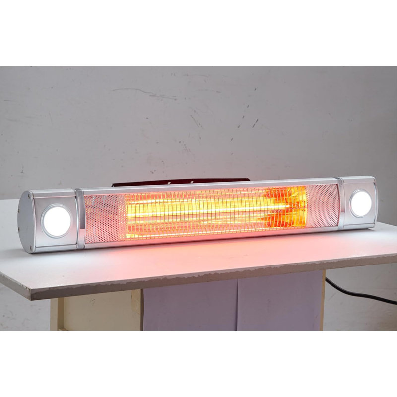 Chauffe-terrasse infrarouge 1500W - Chaufferette d'extérieur murale avec télécommande et minuterie, chaleur instantanée