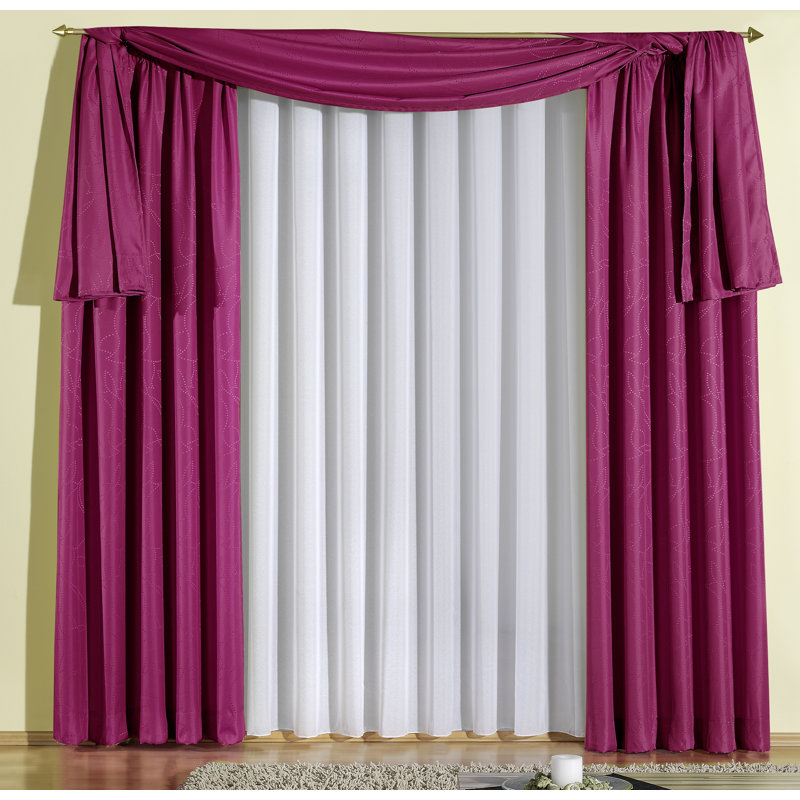 Longoria Room Darkening Window Scarf, Rosa, 500cm Width x 135cm Drop