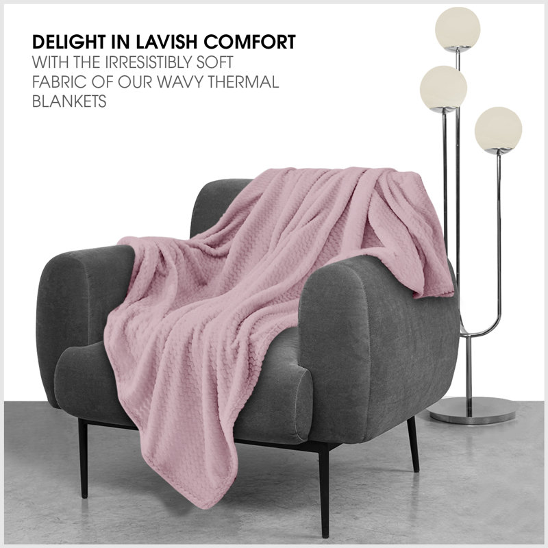 Standard Heated Throw Blanket, 200cm W x 240cm L, Pink