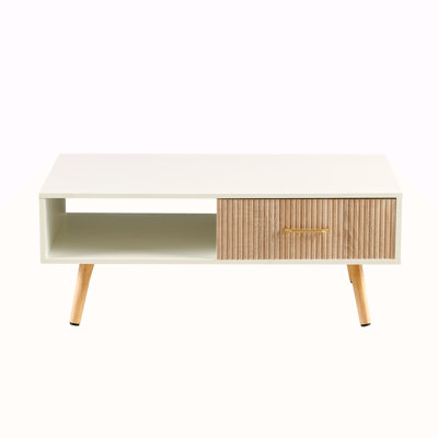 Rectangle Coffee Table With Solid Wood Legs