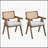 Wooden Frame Upholstered Dining Chairs Set of 2