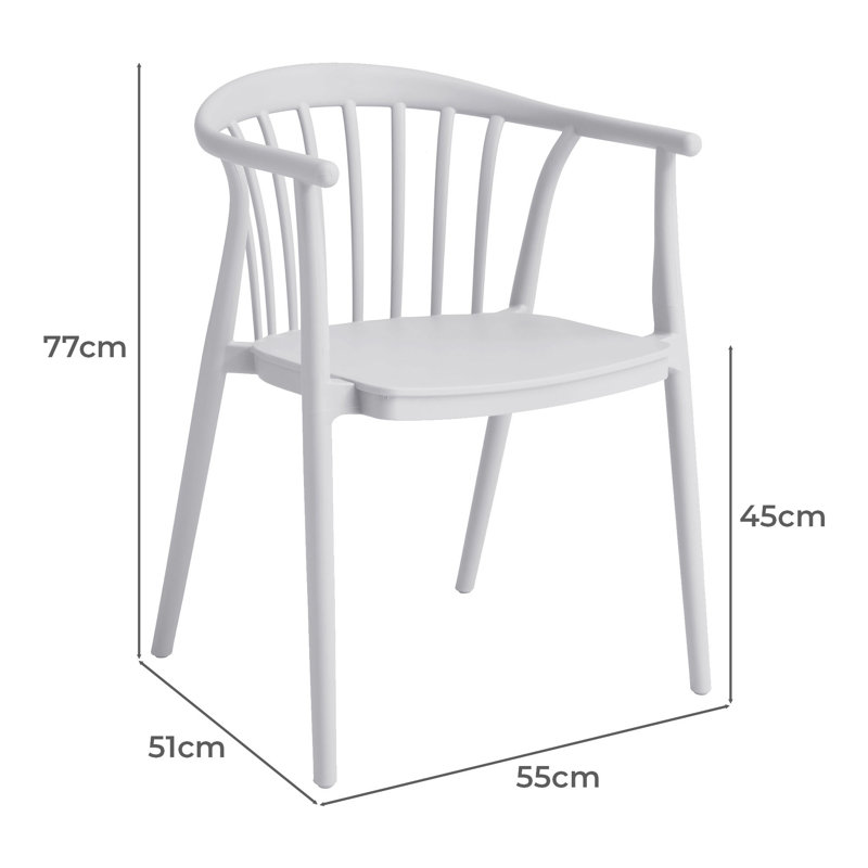 Outdoor Patio Dining Armchair, White