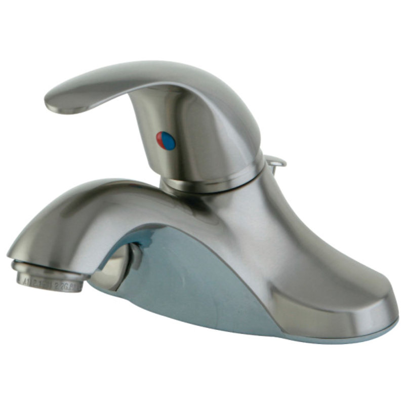 Kingston Brass Legacy Single-Handle 3-Hole Deck Mount 4" Centerset Bathroom Faucet, With ABS Pop-up, Brushed Nickel