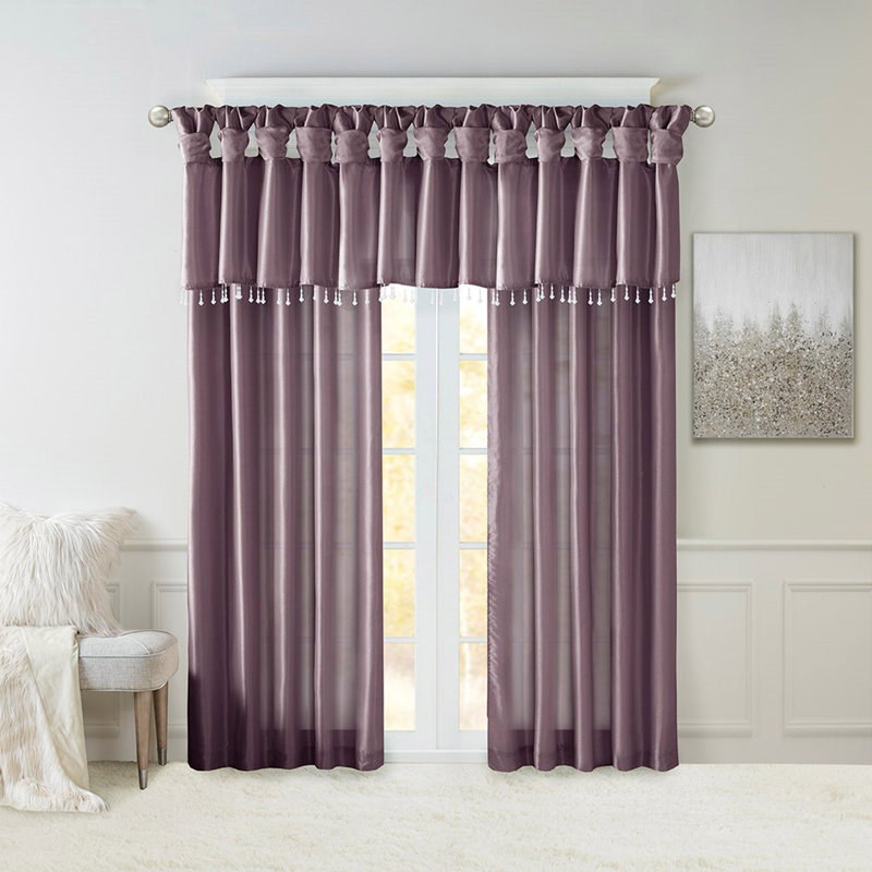 Panneau de rideau de fenêtre Twist Tab, L 50,13 po x L 84,16 po, Purple